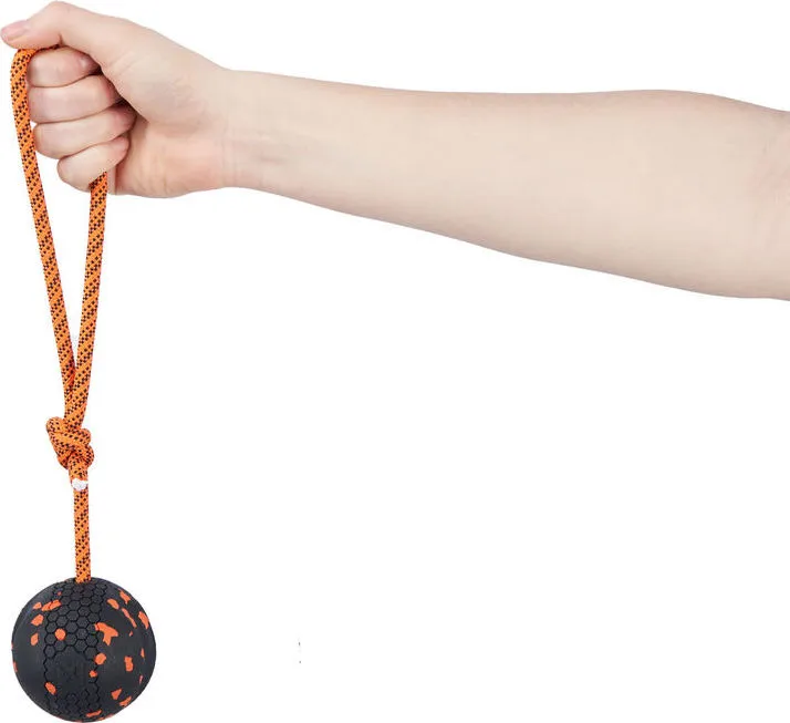 Non-stop Dogwear Dog Ball On Rope 70x70 Orange/black