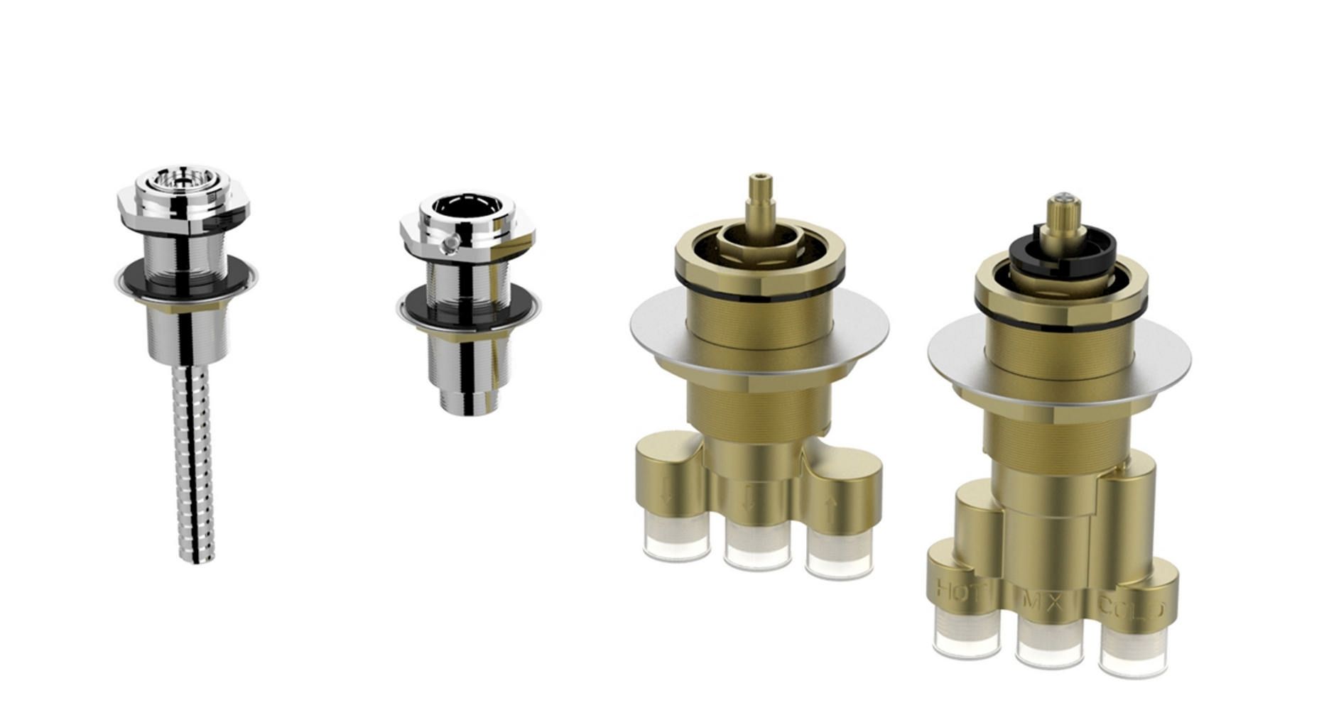 Mueller Cross 4-gats thermostatische badrand kraan compleet chroom