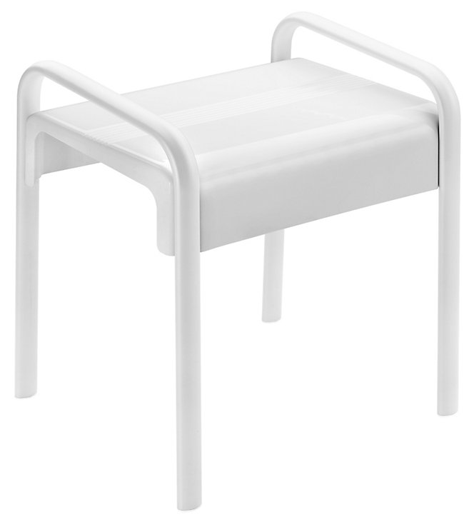 Tabouret de douche structure alu, assise en polymère L. 52,6 x P.46,1 x H.58 cm
