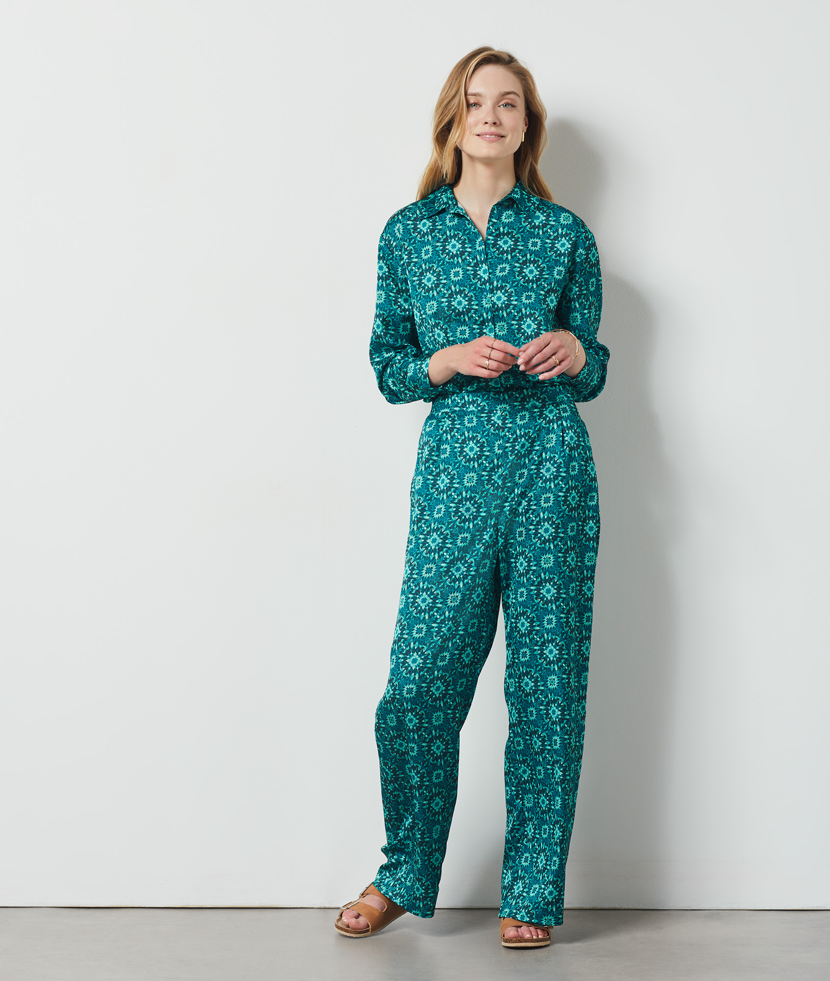 Pantalon fluide satiné