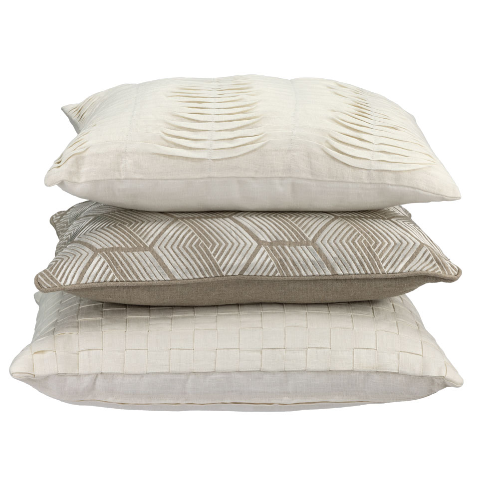 Sierkussen Small wave linnen offwhite 35x50 cm
