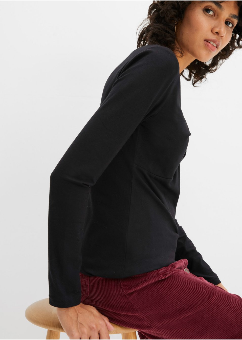 T-shirt manches longues avec détail nœud