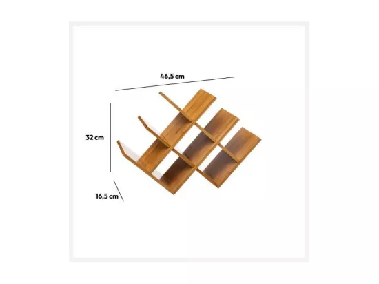 Range Bouteilles en Bambou capacité 8 Bouteilles 46.5 x 16.5 x 32 cm