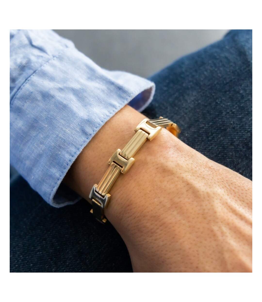 Bracelet pour Homme Acier Doré
