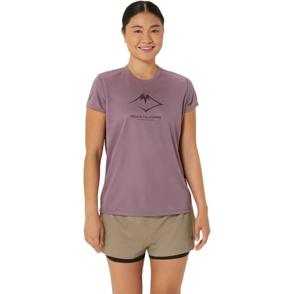 T-shirt running ASICS FUJITRAIL LOGO SS TOP DUSTY MAUVE