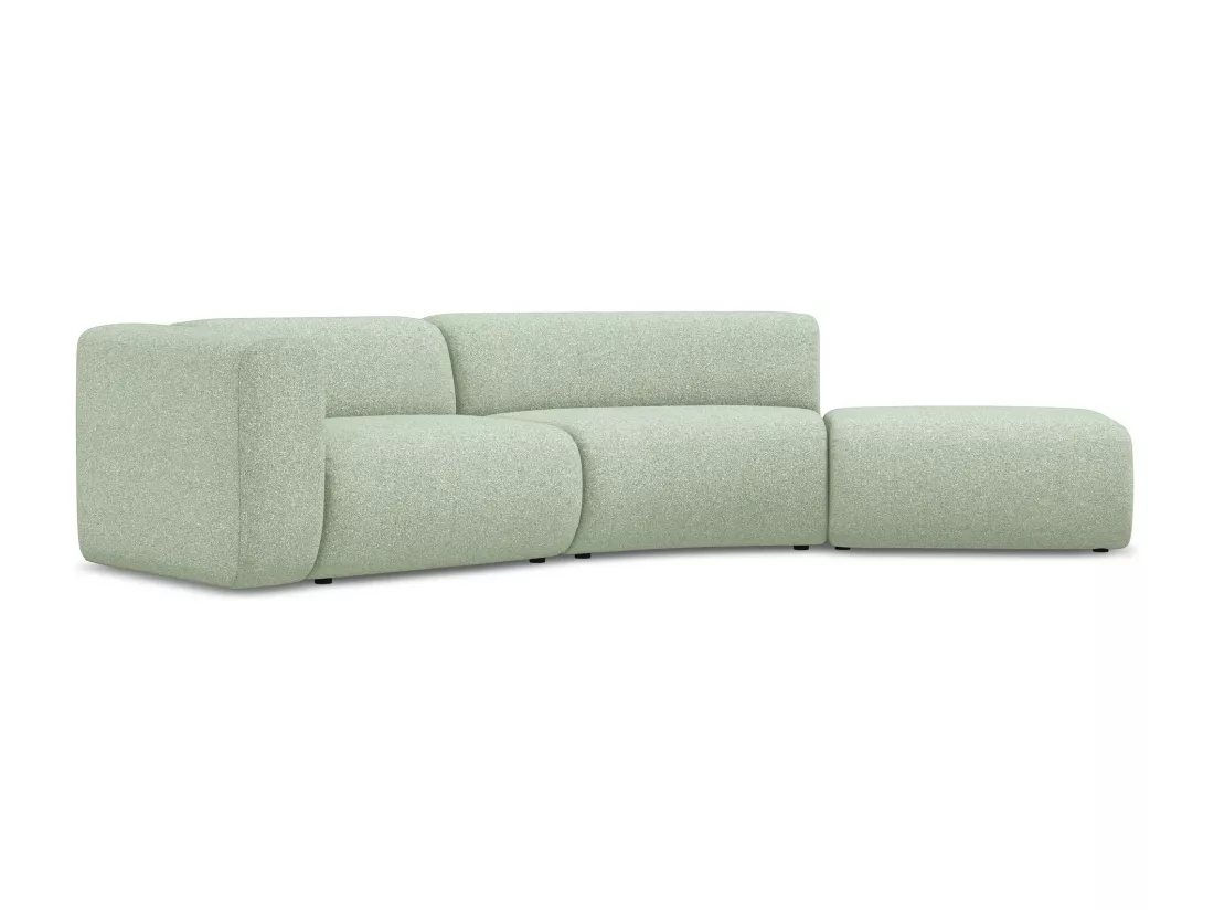 Canapé modulable 4 places droit en tissu texturé - vert clair - EKAHI