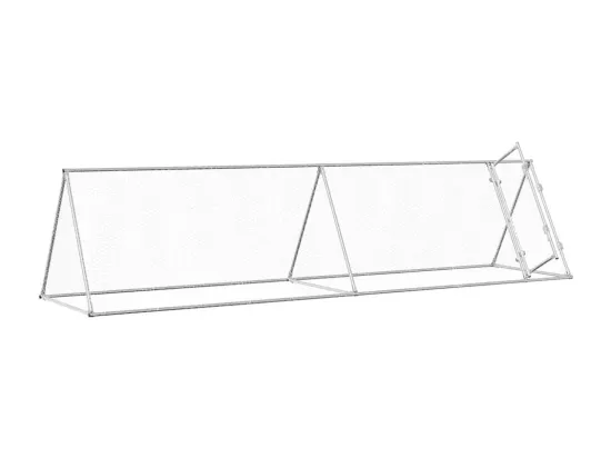 Cage pour poules argenté 400x105x91 cm acier galvanisé
