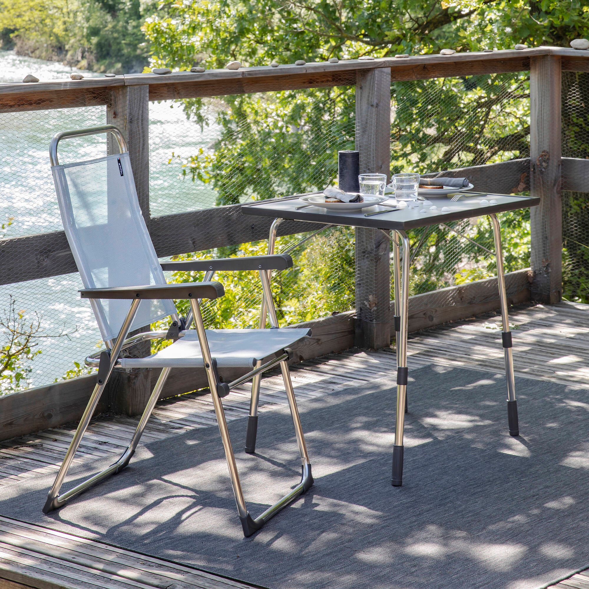 Ultraleichter Klappstuhl Alu Victoria Batyline® Iso Blau Ciel
