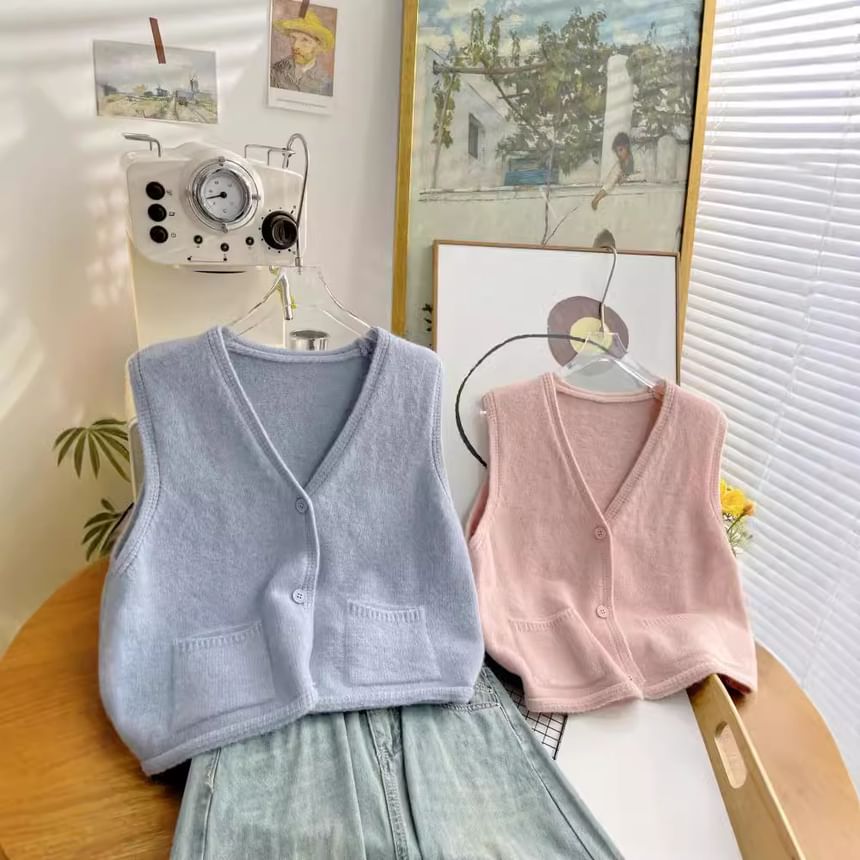 Kawaii Fairyland - V-hals effen enkelrijs trui vest