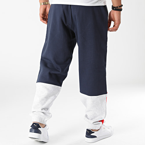 Pantalon Jogging A Bande Colorblock 1250 Bleu Marine Gris Chiné