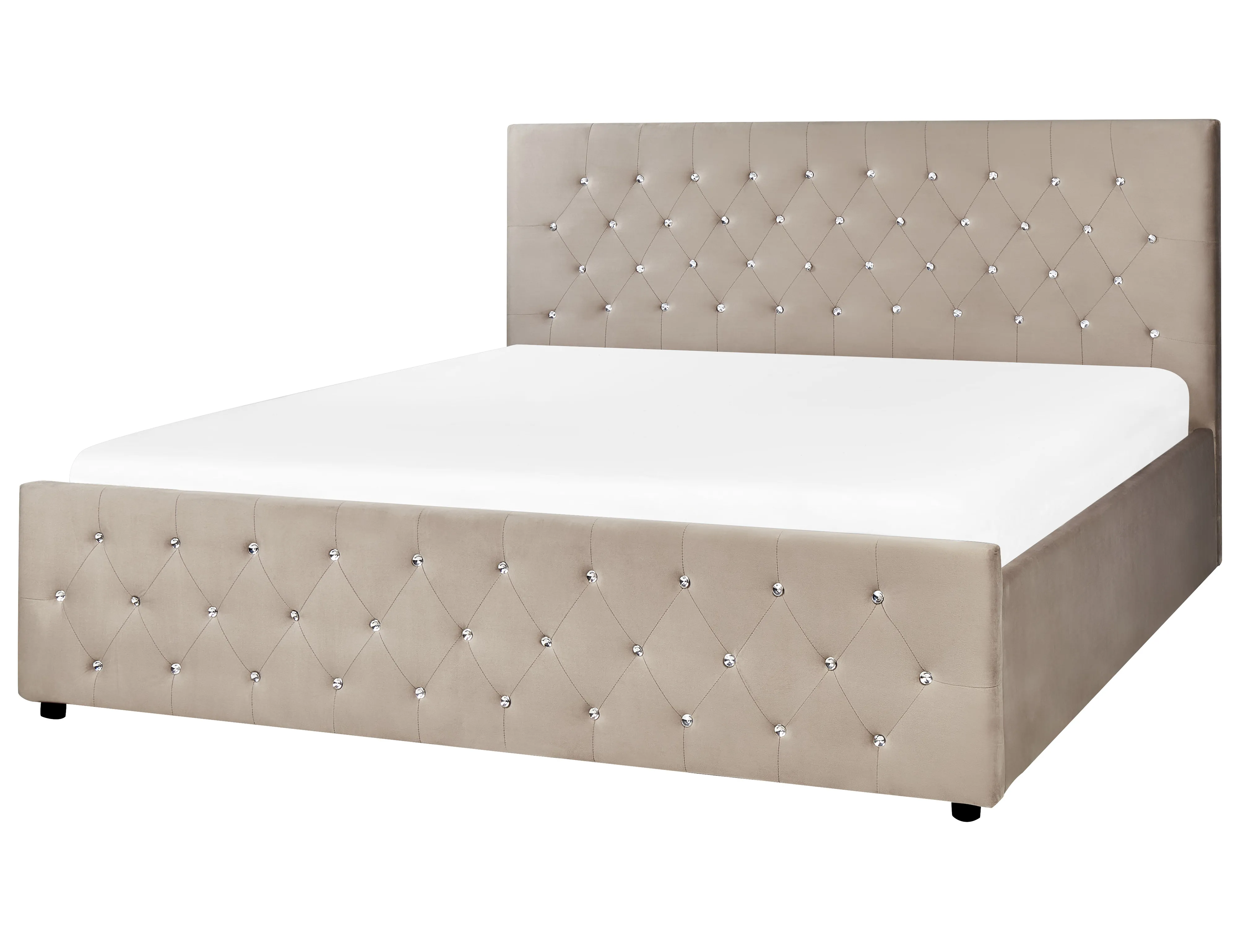 Bed met opbergruimte Fluweel AMIENS 180 x 200 cm Taupe