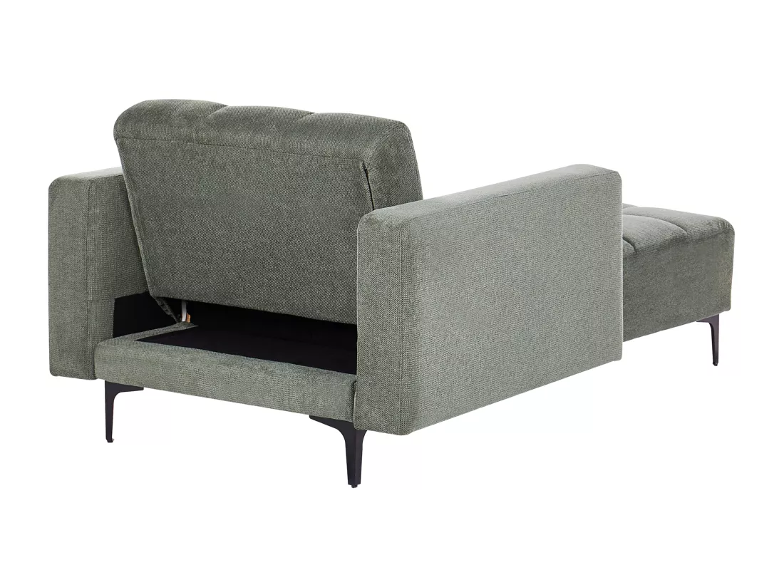 Chaise longue en tissu vert ALNES