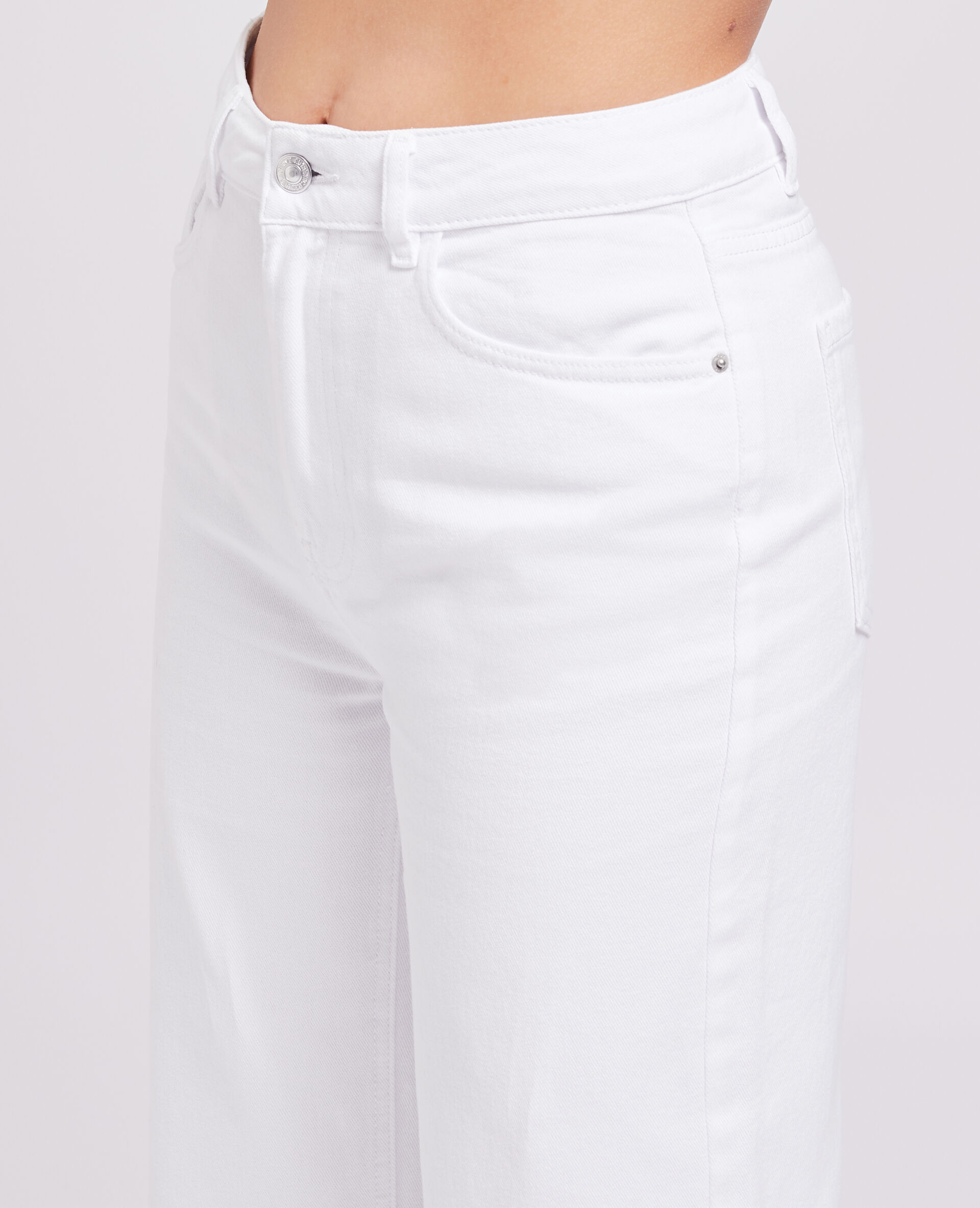 Jean large uni - Blanc