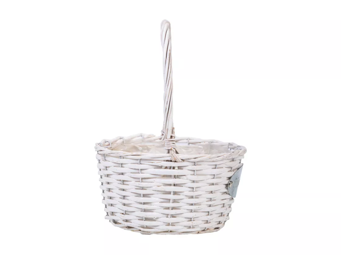 Panier en osier blanc D23x29h cm