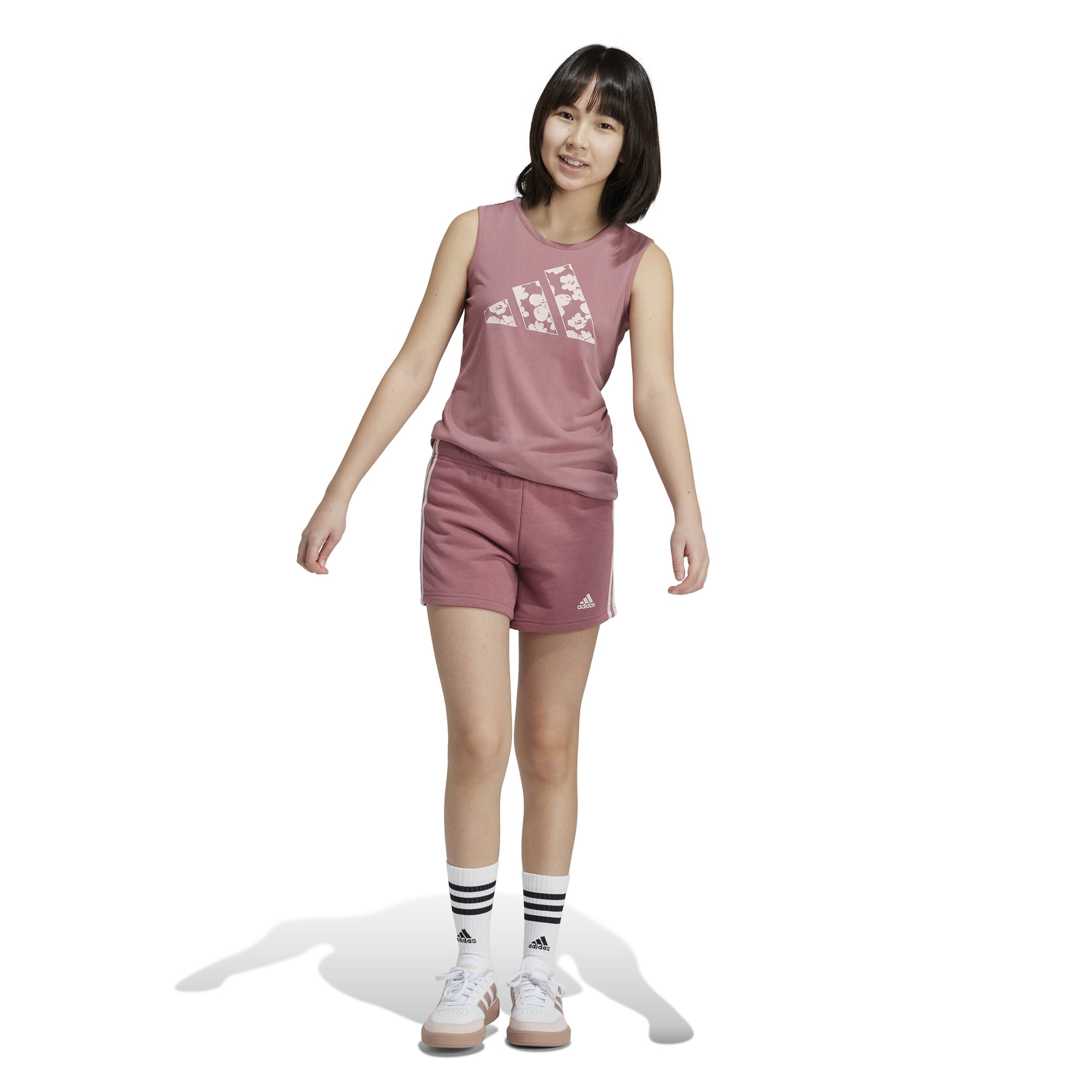 adidas 3 Stripes Shorts Enfants - Vieux Rose