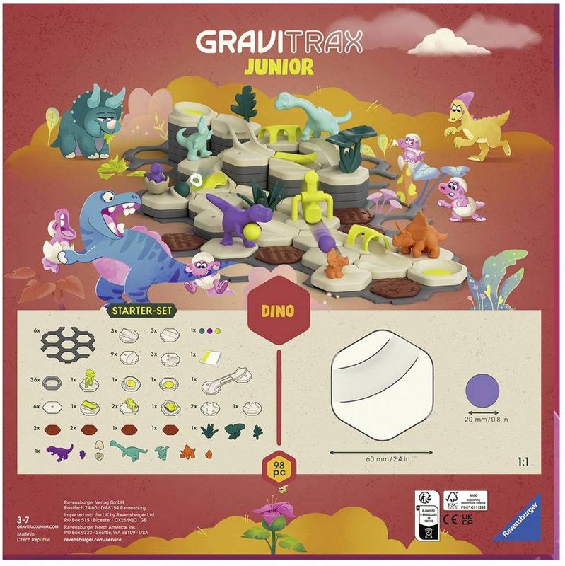 Ravensburger - GT Junior Starter Dino - Knikkerbaan - Kunststof - 98 Onderdelen