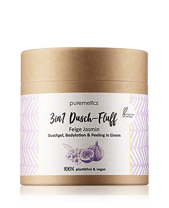 puremetics 3in1 Dusch-Fluff Feige Jasmin - Duschgel, Bodylotion & Peeling in Einem 250g