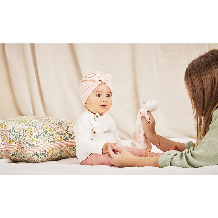 Ensemble 2 pièces effet matelassé pour bébé fille - Ecru