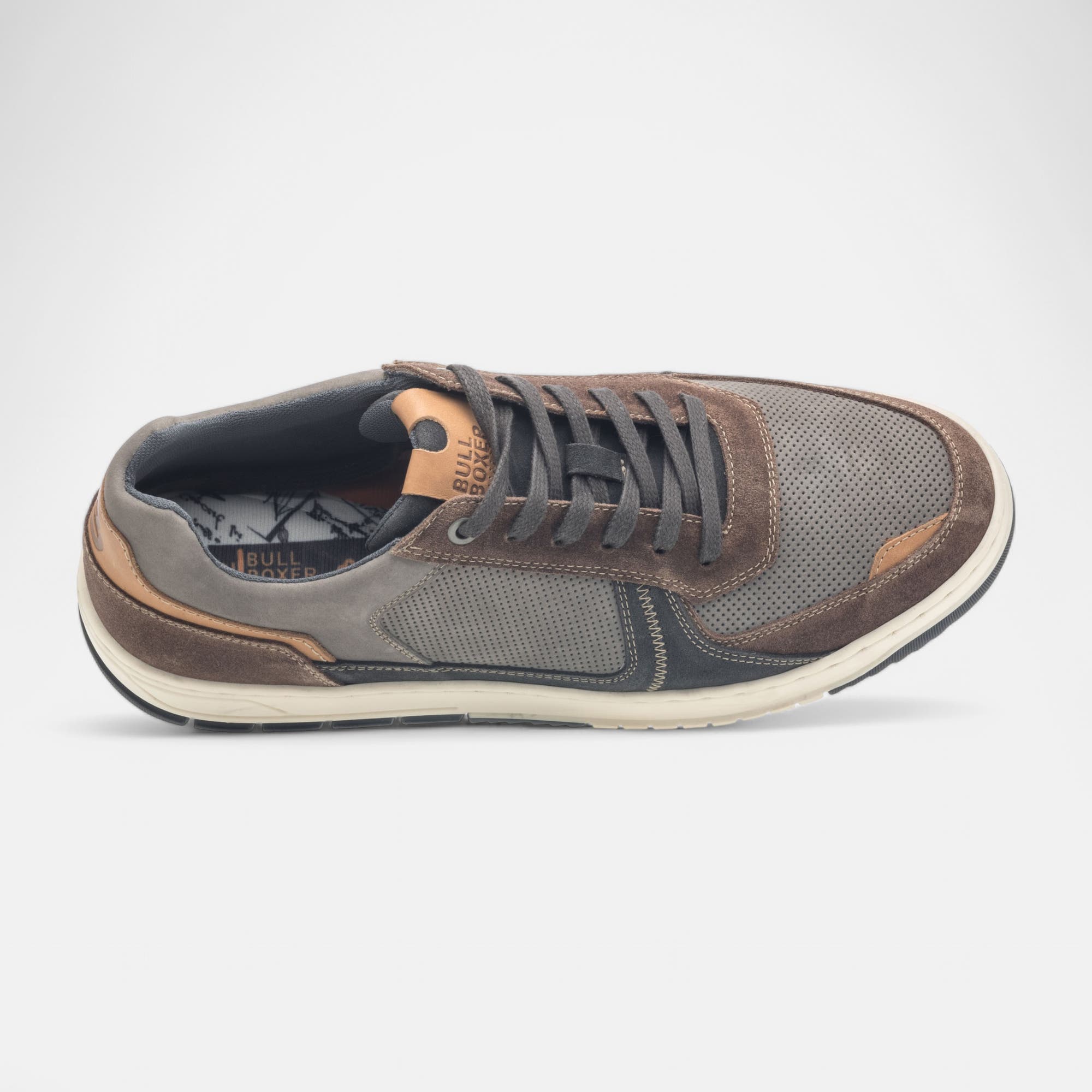 Baskets basses Homme en cuir gris