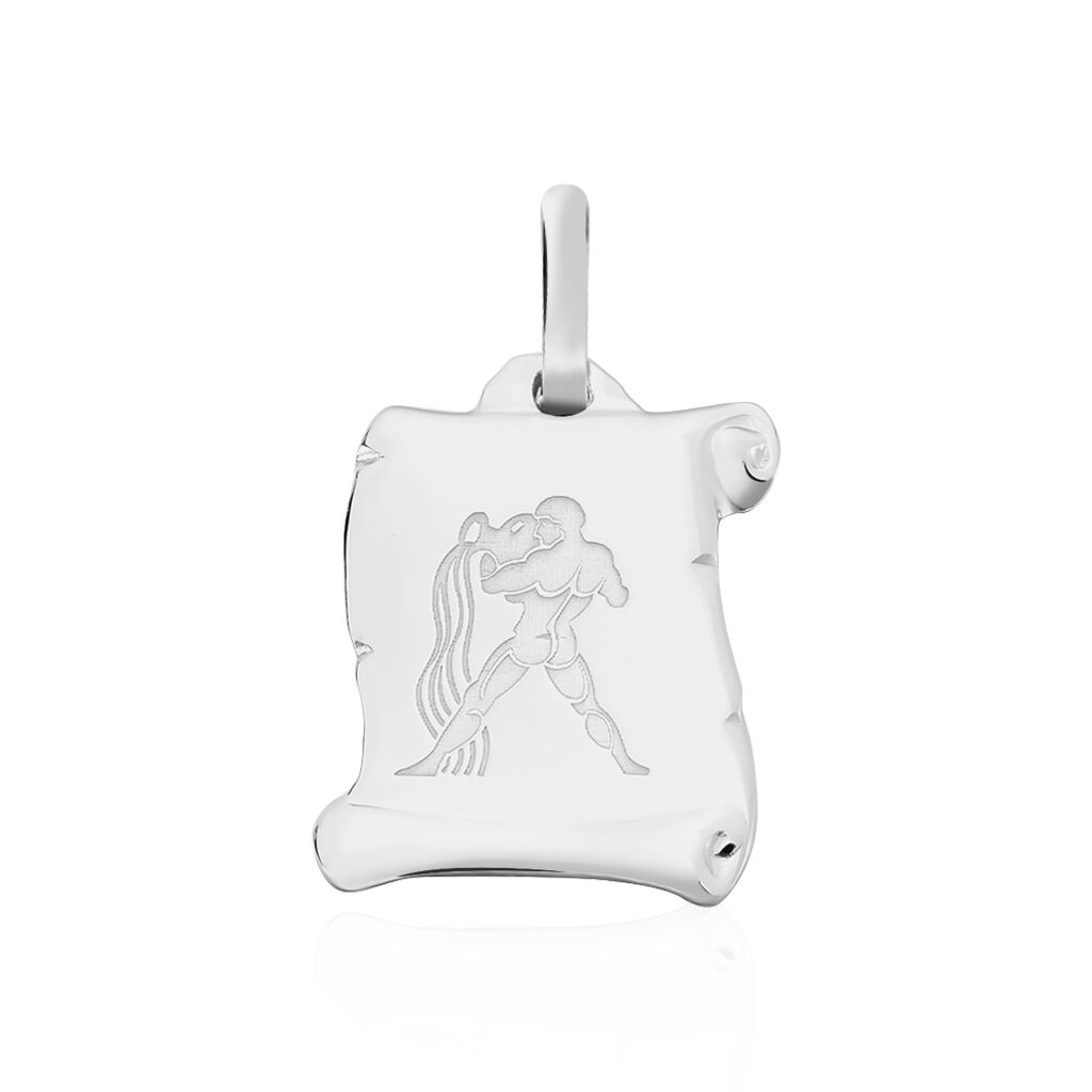 Pendentif Zodiaque Parchemin Argent Blanc