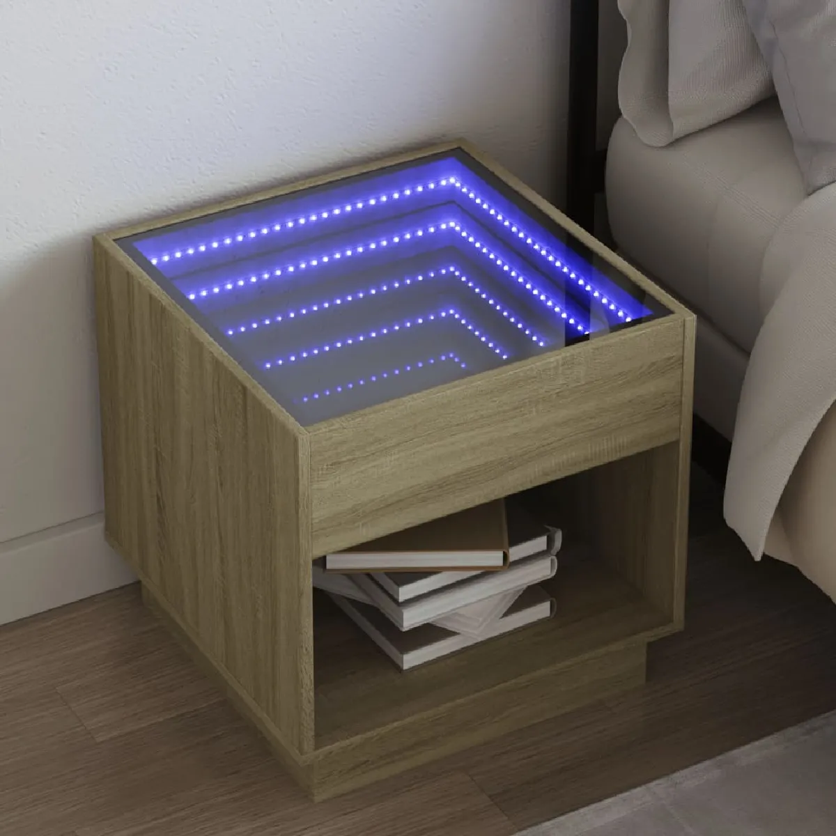 vidaXL Table de Chevet LED Infini