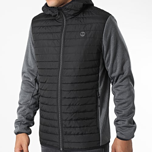 Veste Zippée Capuche Multi Quilted 12182242 Noir Gris Anthracite