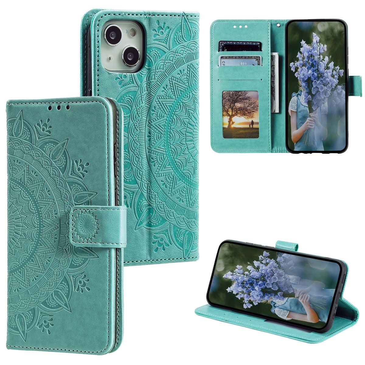 Schutz Handy Hülle für Apple iPhone 15 Case Cover Klapp Tasche Wallet Bumper Neu