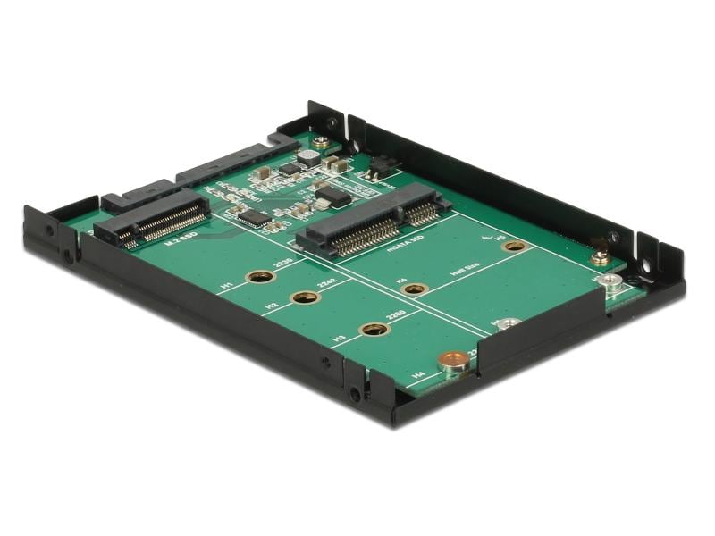 Delock Konverter 2.5″ M.2 / mSATA zu SATA Adapter Delock 2.5 Konverter SATA 22 Pin > 1 x M.2 Key B   1 x mSATA - 9.5 mm