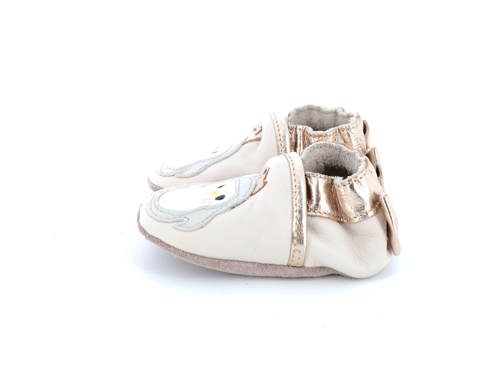 Robeez-CUTE AUK Cuir Rose Pâle