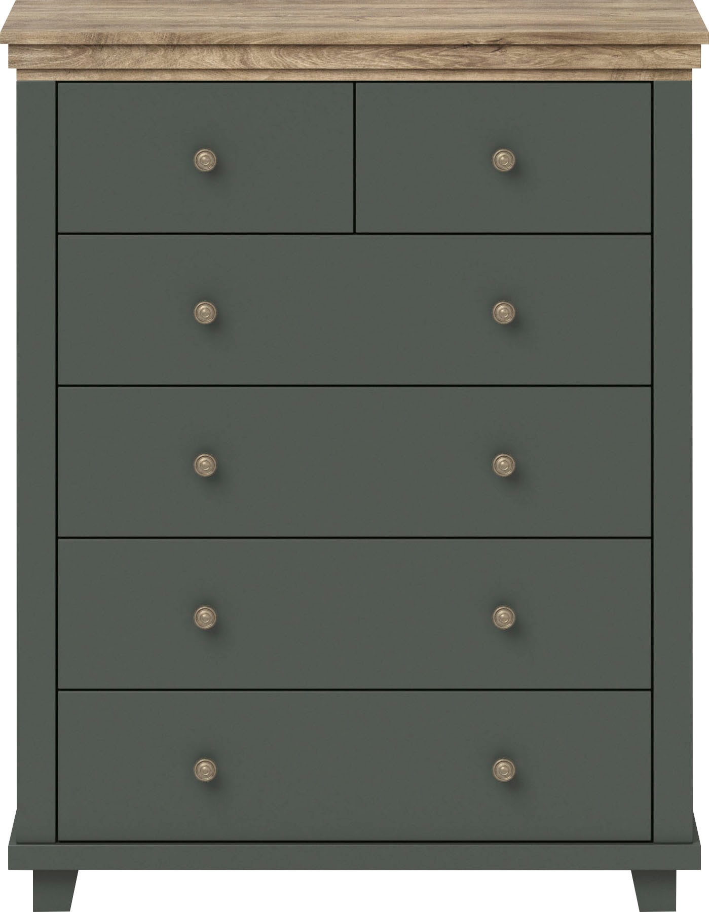 Home affaire Schubkastenkommode »Evora mit 6 Schubladen, viel Stauraum, 90x42x112,5 cm (BxTxH) FSC®« Kommode mit MDF-Applikationen, Landhausstil, passende Ergänzung