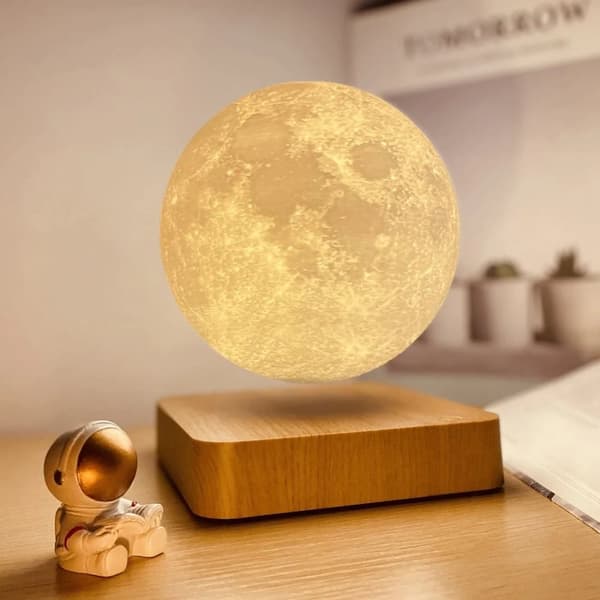 Flytende Flytende Maglev Lampe Atmosfærelampe Moon Walnut