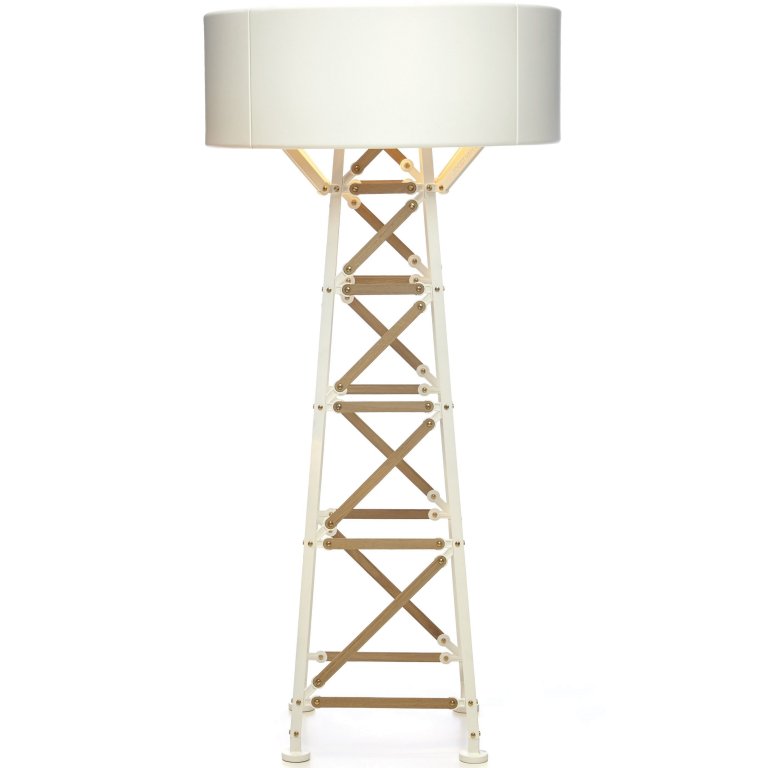 Moooi Construction vloerlamp medium wit hout