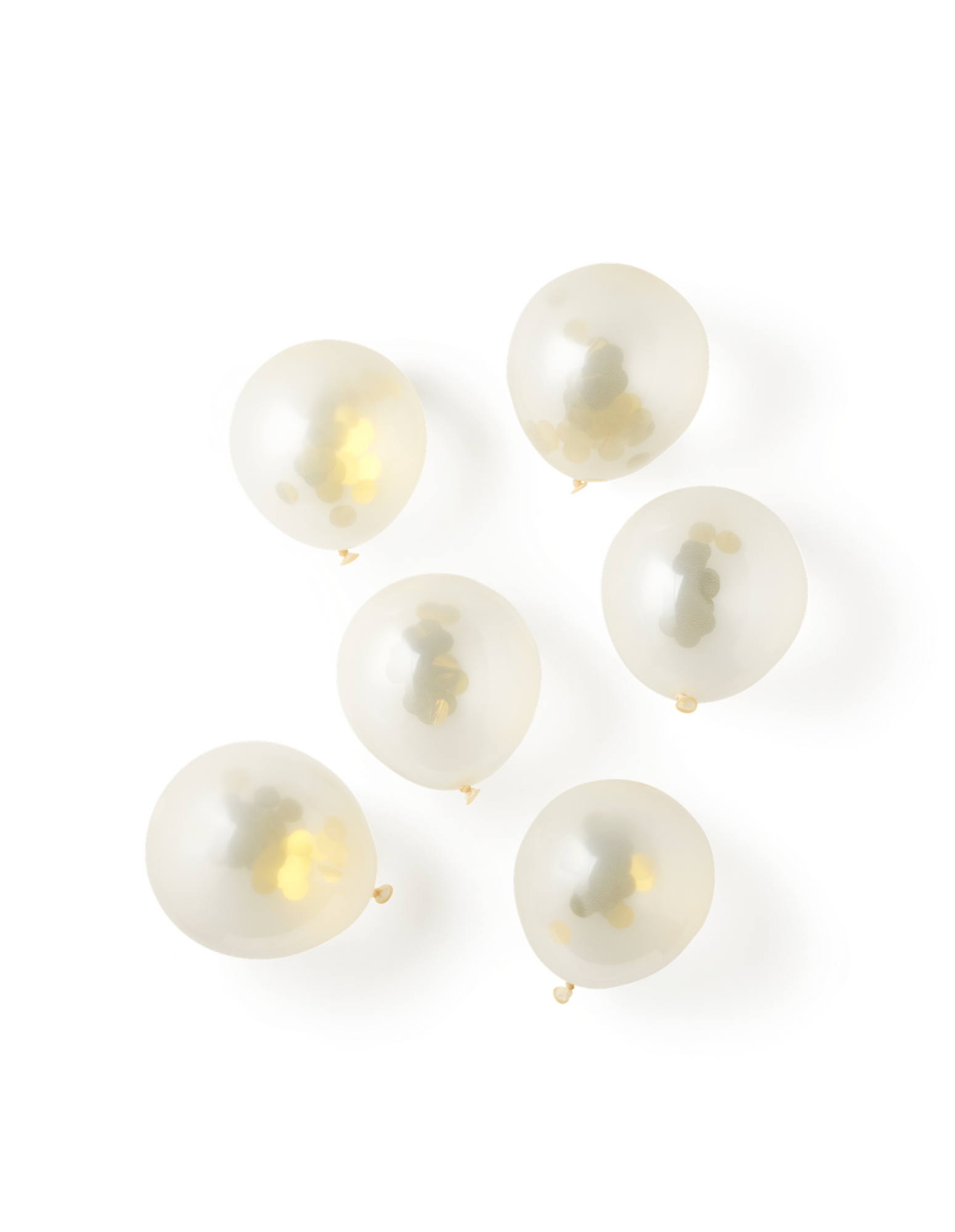 Balloner med konfetti | Latex. 30 cm. 6 stk. | Gold