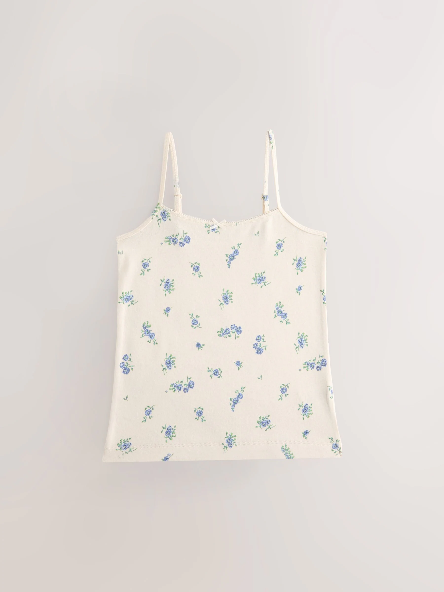 Blauw - Verpakking van 3 cami topjes met bandjes en print (1,5 - 16 jr)