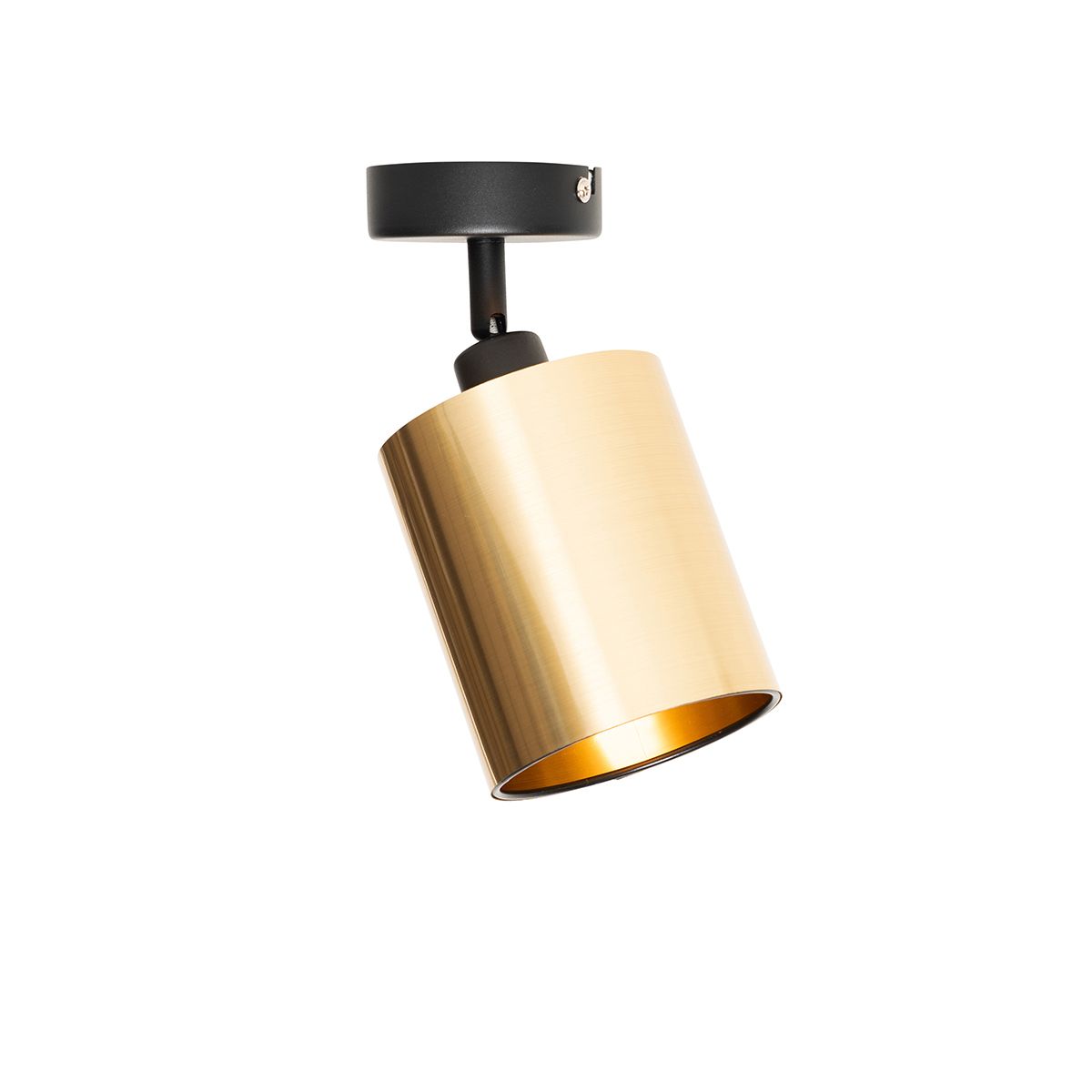 Moderne plafondspot zwart met goud - Lofty