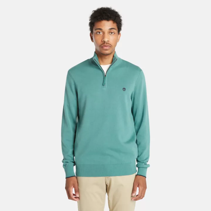 Pull semi-zippé Williams River pour homme en bleu sarcelle
