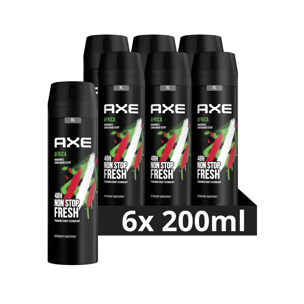 Fijne DEO mooie voordelige verpakkingAfrica deodorant bodyspray - 6 x 200 ml