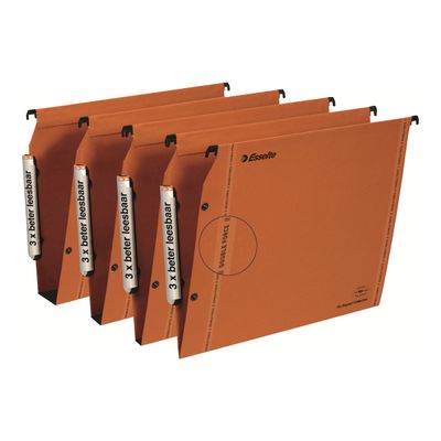 Esselte Dual - 25 Dossiers suspendus pour armoires - fond 30 mm - orange