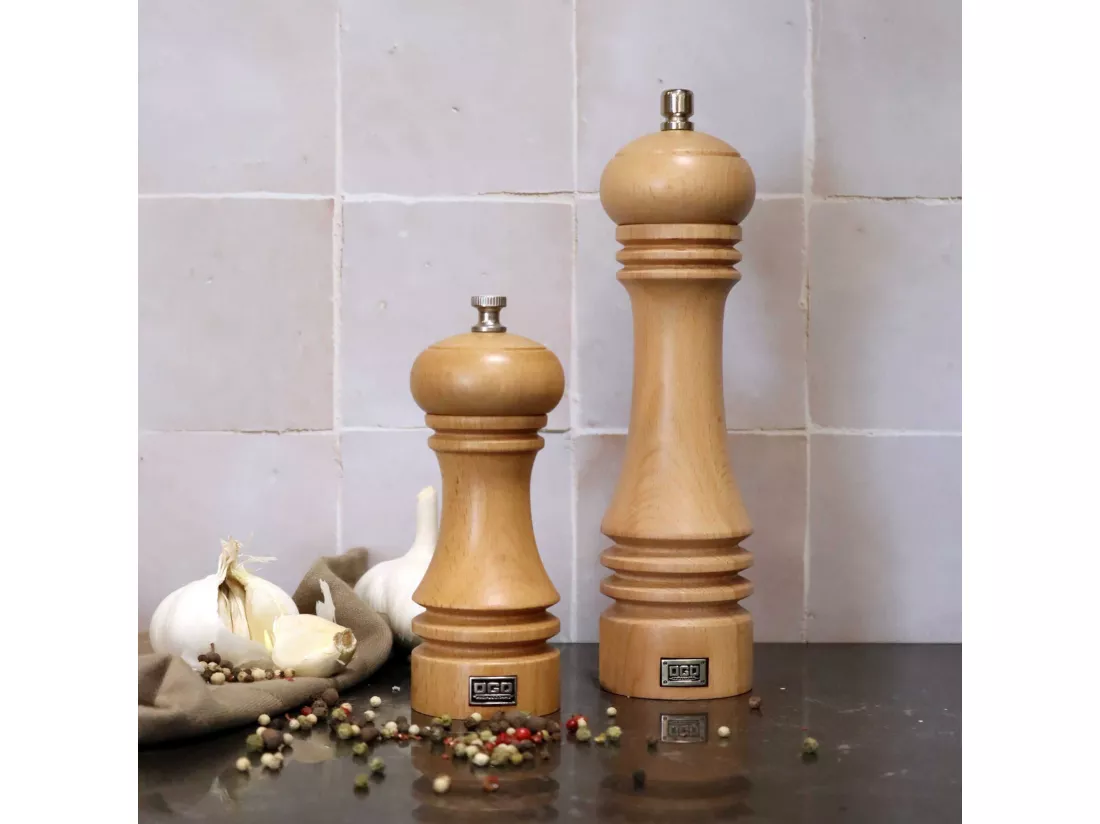 Ogo Living - Moulin A Sel Professionnel 15cm En Bois De Hetre Naturel