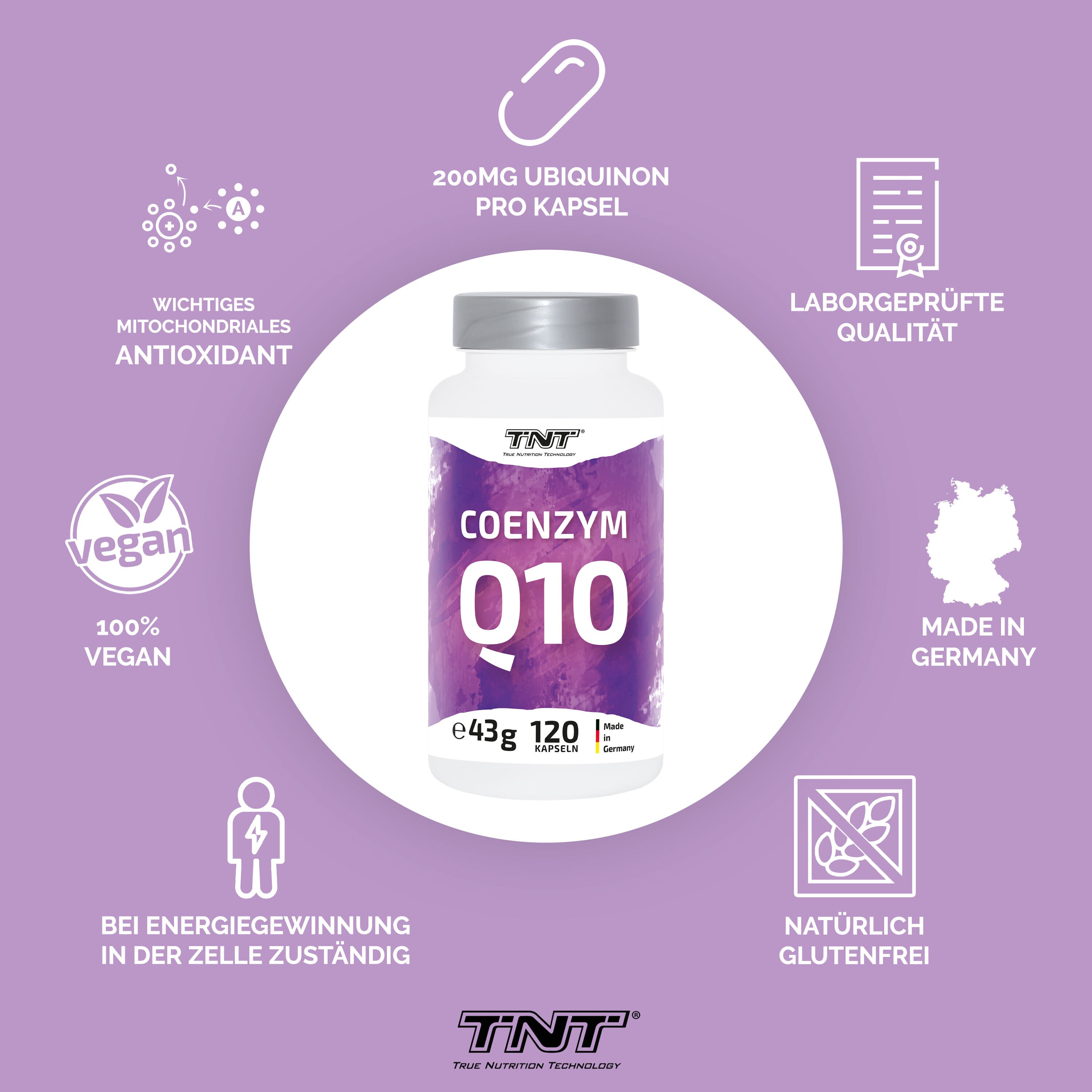 TNT Coenzym Q10 mit 200mg Ubiquinon pro Kapsel