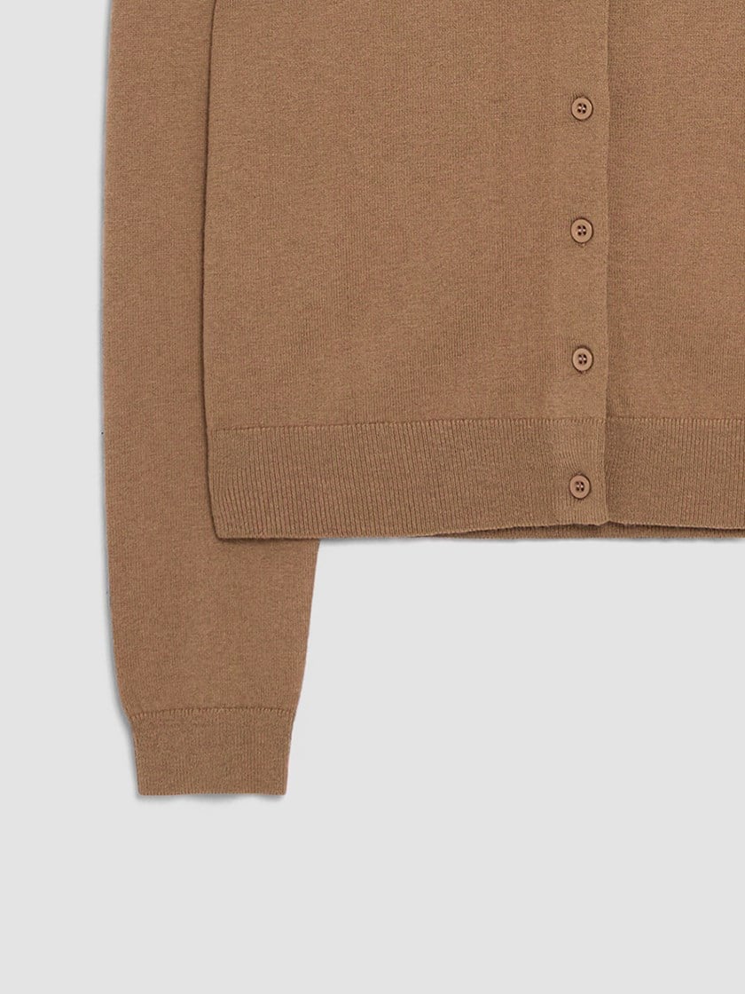 Olea cardigan i merinoblanding Mocha Mousse