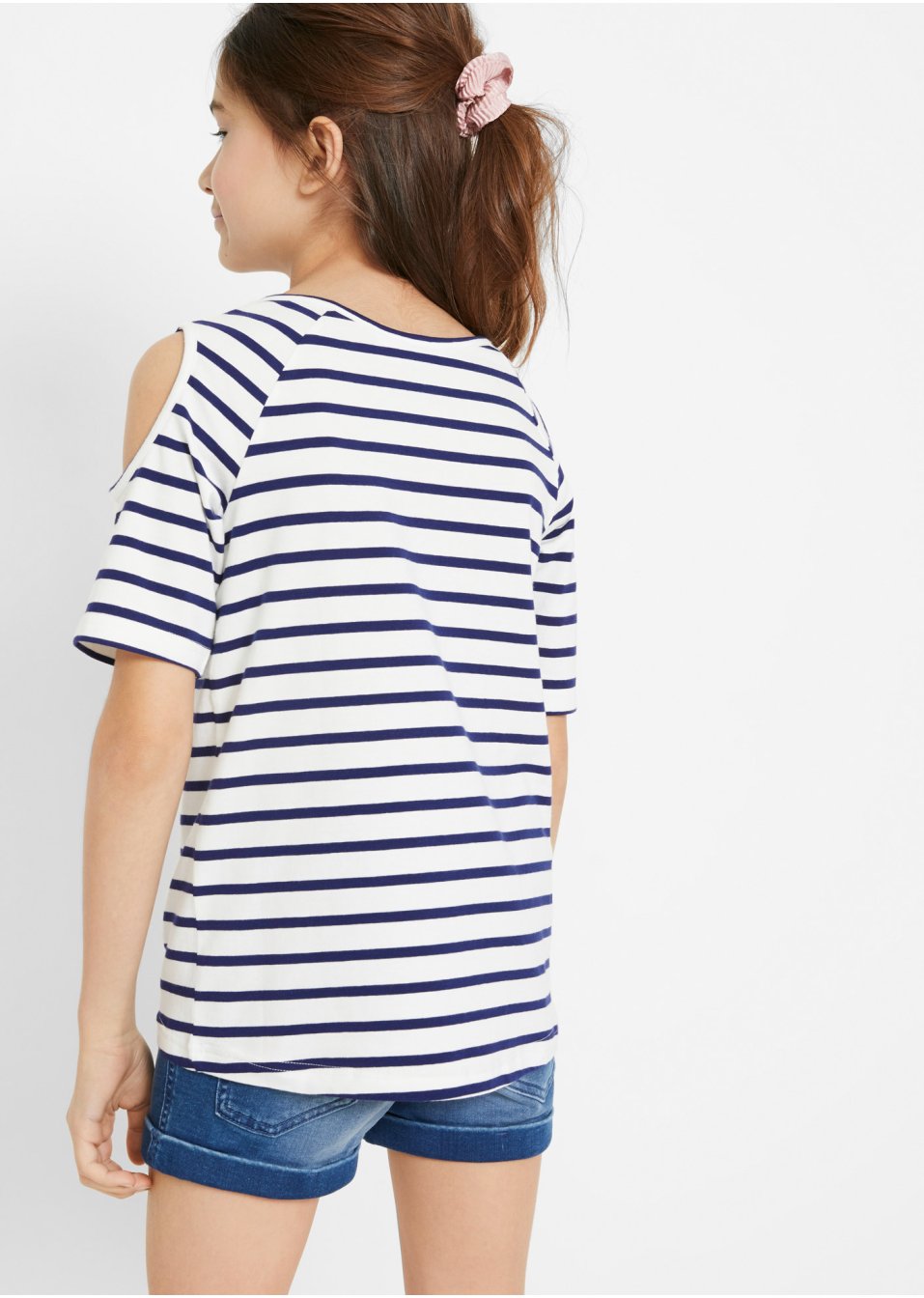 Lot de 2 T-shirts fille avec épaules découpées