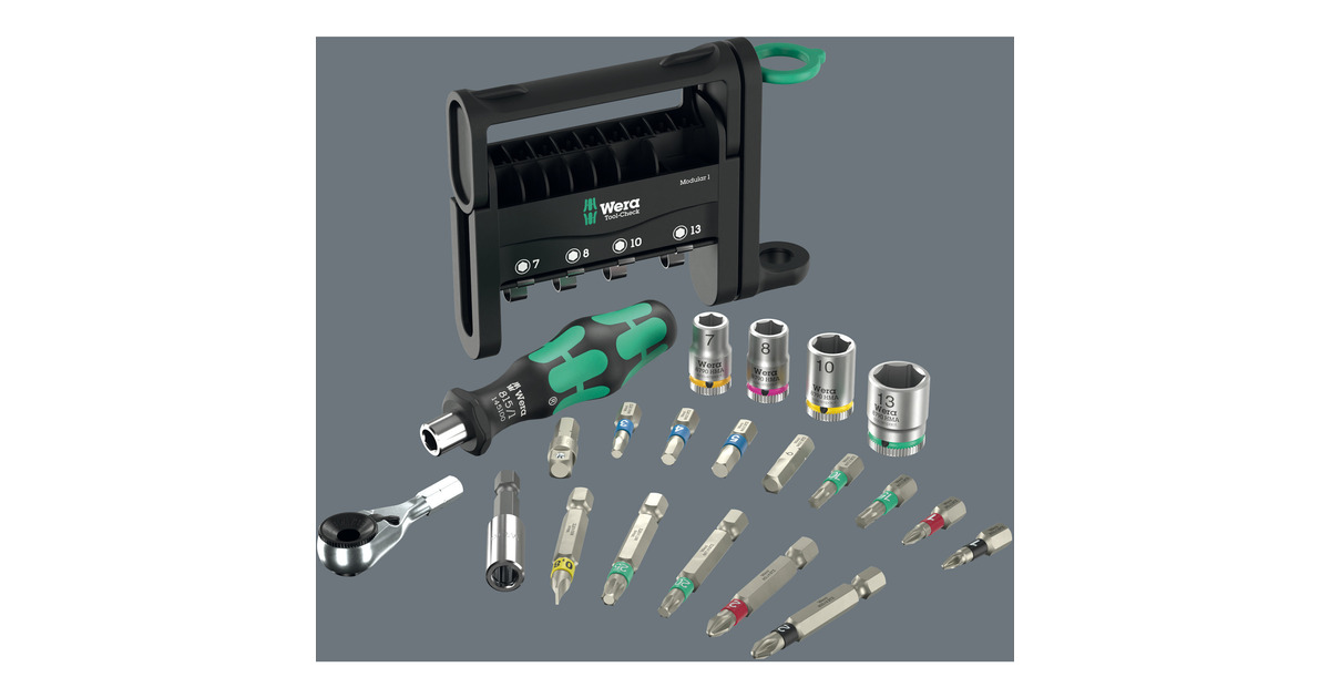 WeraTool-Check Modular Set 1, 50‑delig bitset  (Zwart/groen)