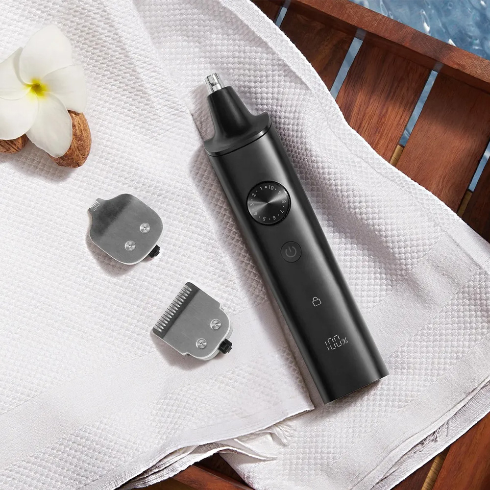 Grooming Kit Pro Elektrischer USB Bart Rasierer Trimmer Körperhaar Entferner inkl. Netzteil - Schwarz