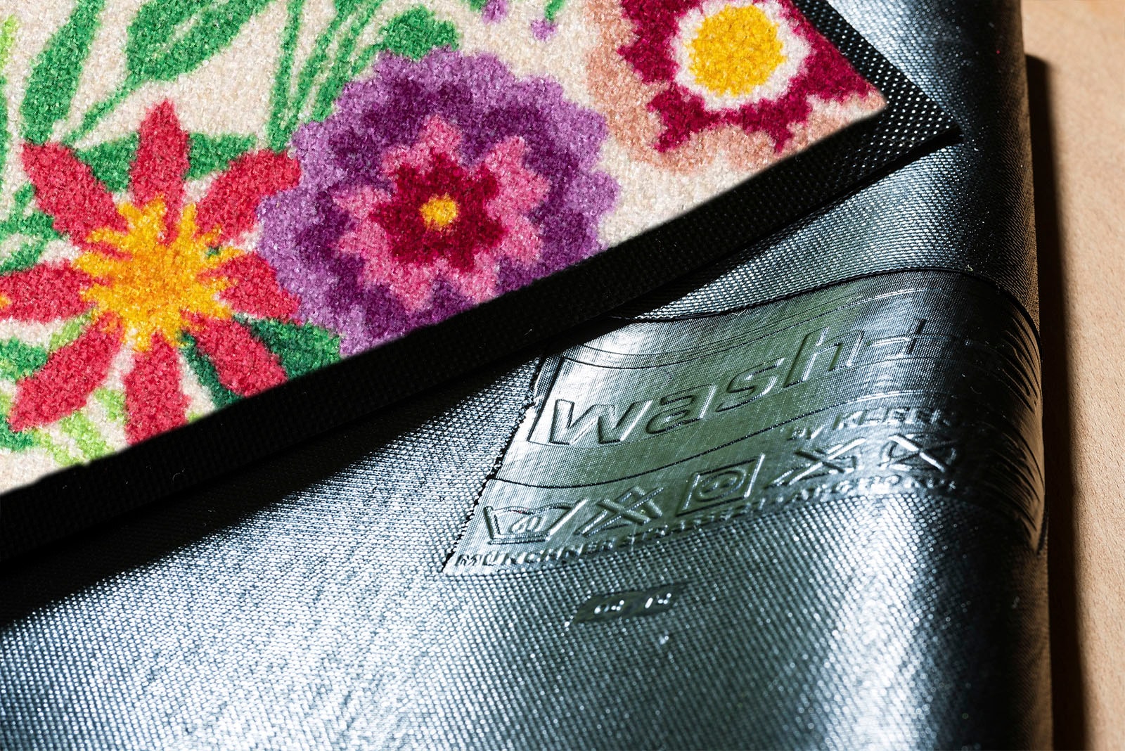 wash+dry by Kleen-Tex Fussmatte »Welcome Blooming« rechteckig 7 mm Höhe Schmutzfangmatte, mit Spruch, rutschhemmend, waschbar