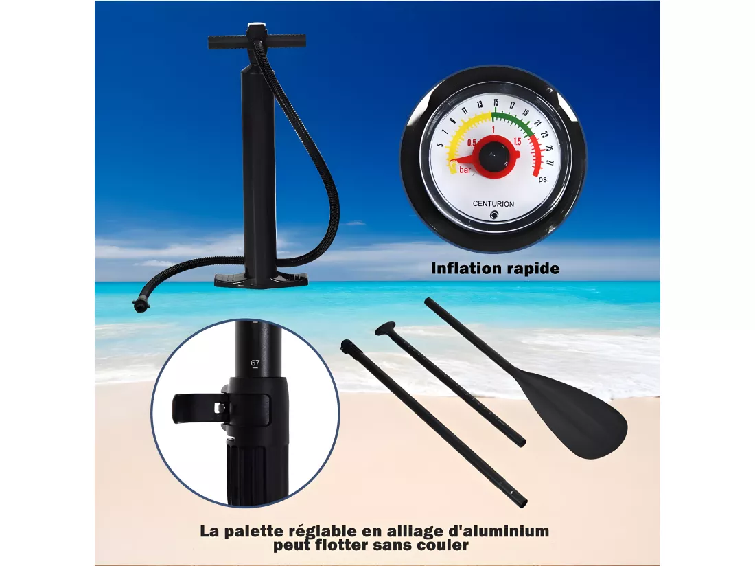 Stand up paddle gonflable en pvc 76x15x297cm