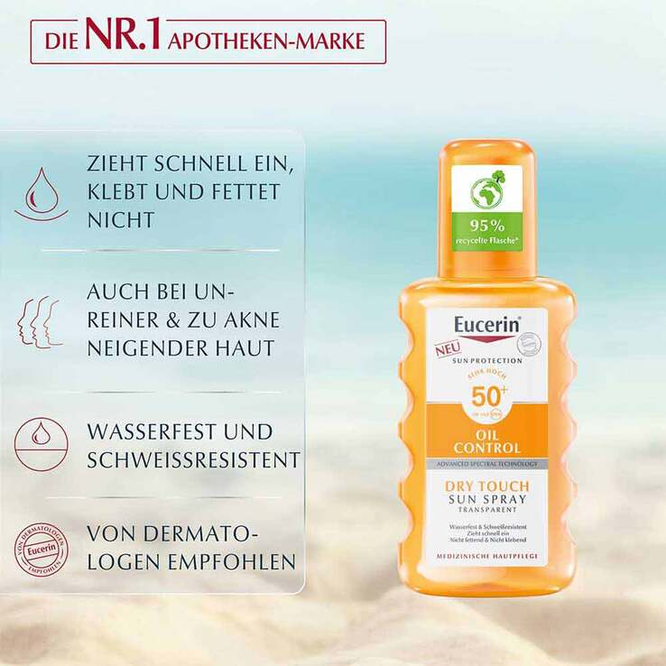 Eucerin Sun Oil Control Body transparent Spray LSF 50 + , 200 ml