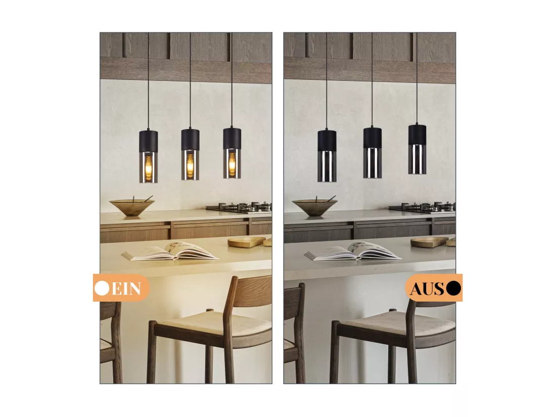 NETTLIFE Suspension table à manger suspension E27 - suspension 3 ampoules orientable LED moderne