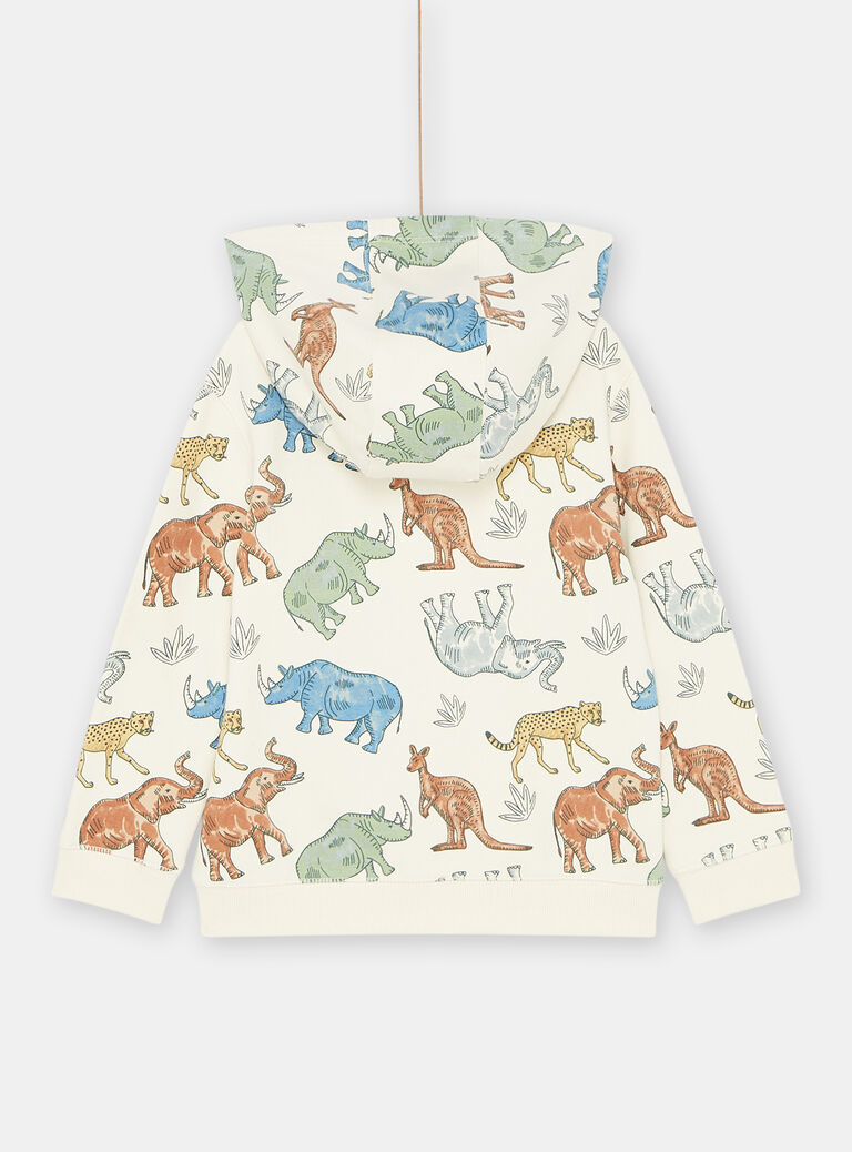 Gilet crème à imprimé animaux garçon