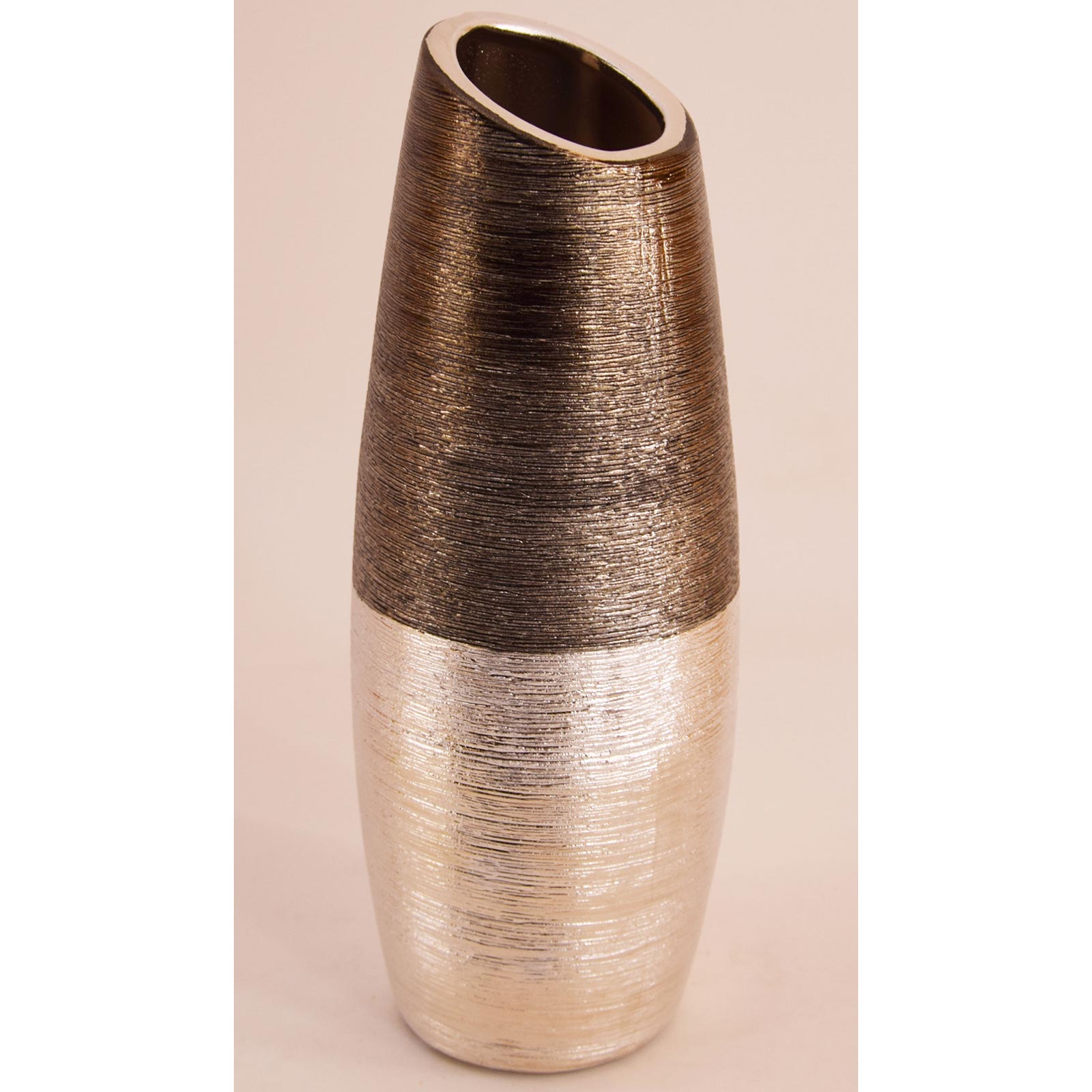 Vase - silber-schwarz - 28 cm